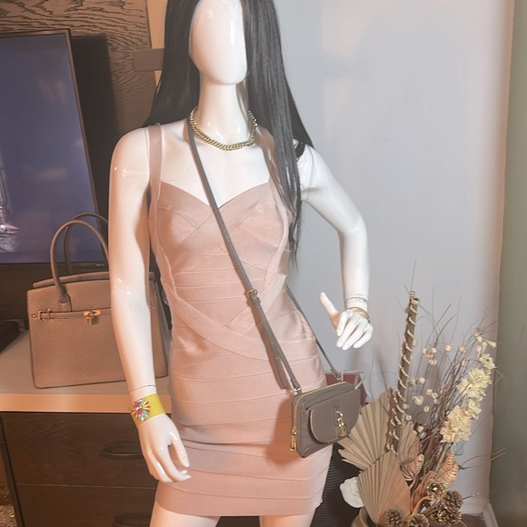 Rose Champagne colored bondage dress - Picture 8 of 10